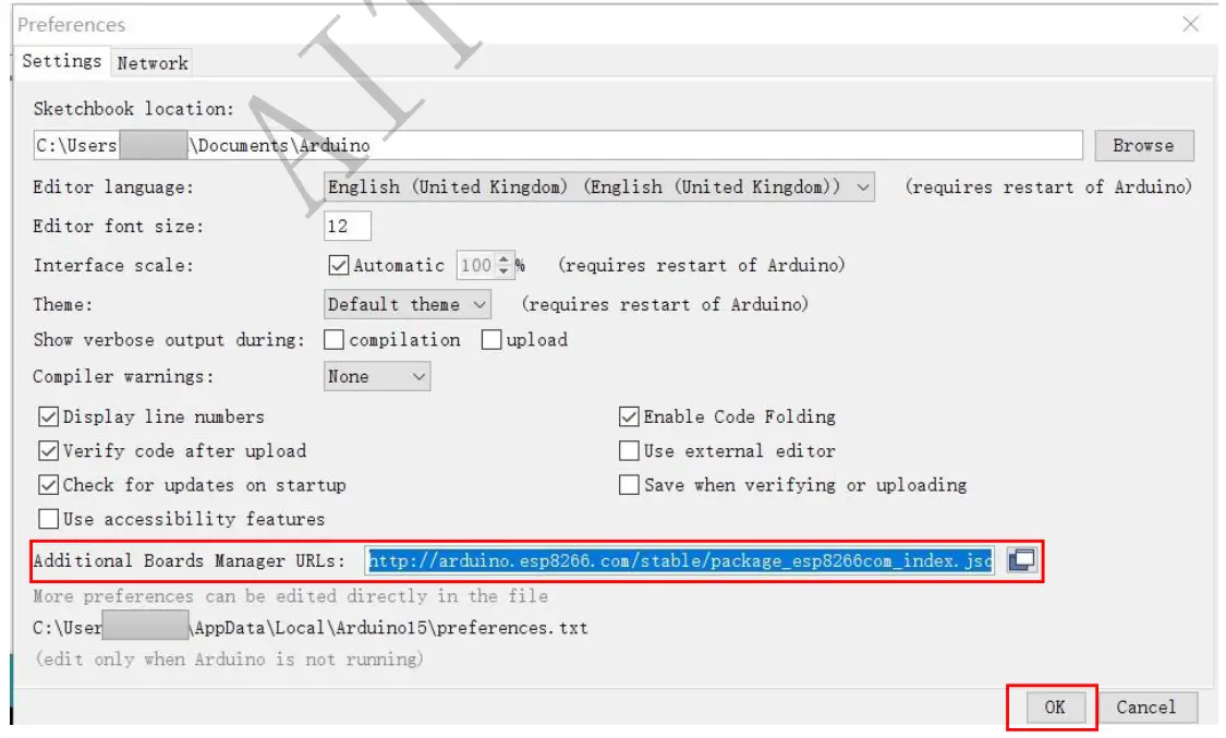 AITOSEE SENTRY 2 Arduino IDE WiFi Firmware - fig