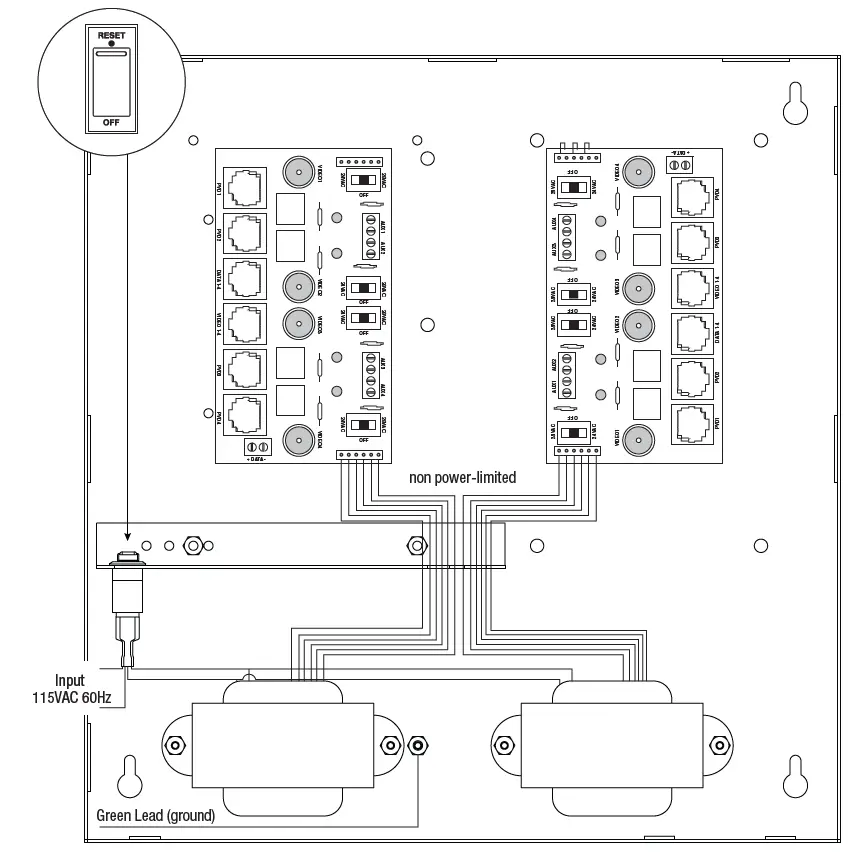 Altronix HubSat8Di Passive UTP Transceiver Hub with Integral Isolated Camera Power FIG 4
