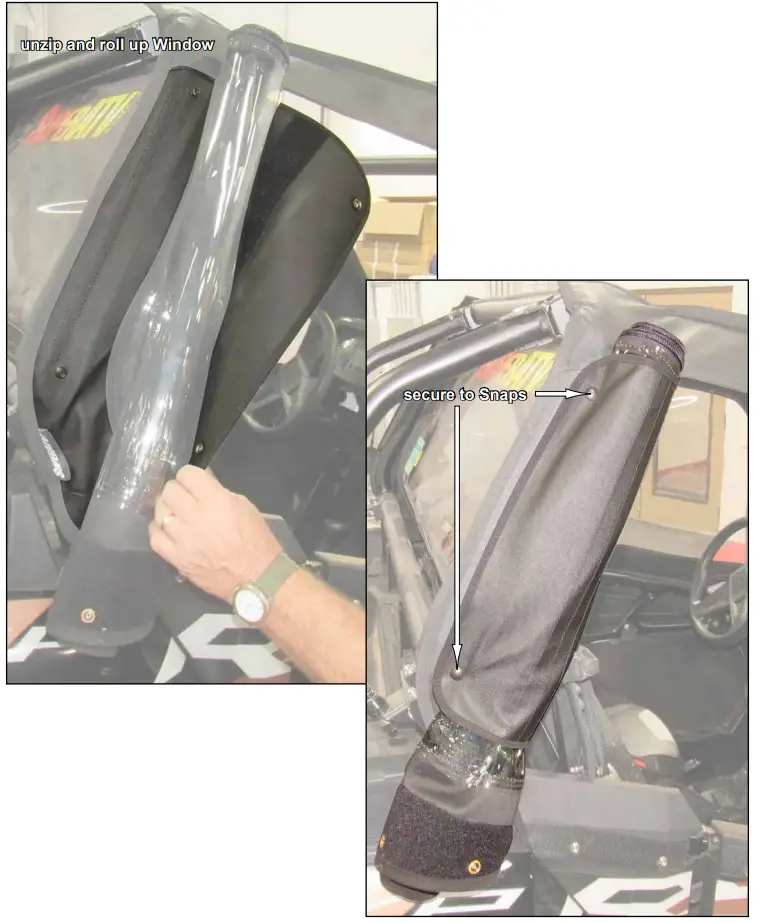 RZR XP 1000 Primal Soft Cab Enclosure Upper Doors Installation Instruction illustration