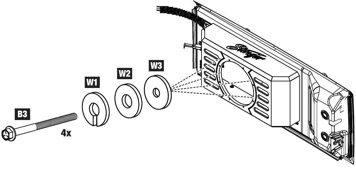 Stinger TXJWB12 12 Inch Tailgate Mounted Enclosure 52