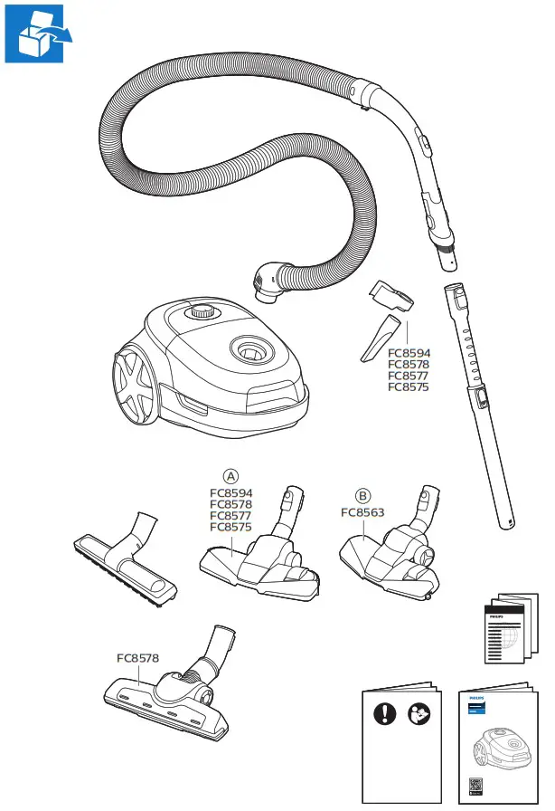 PHILIPS FC8594 5000 Series Bagged Vacuum Cleaner - overview 1