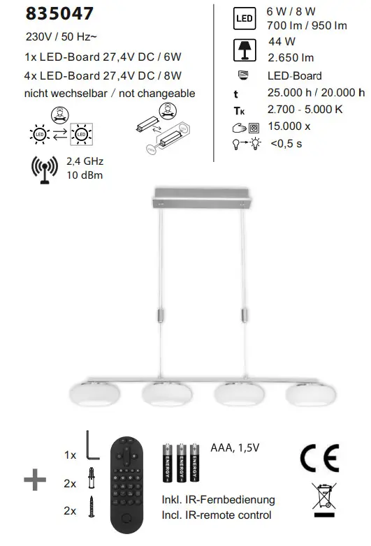 Paul Neuhaus Q ETIENNE LED Hanging Light - Figure 1