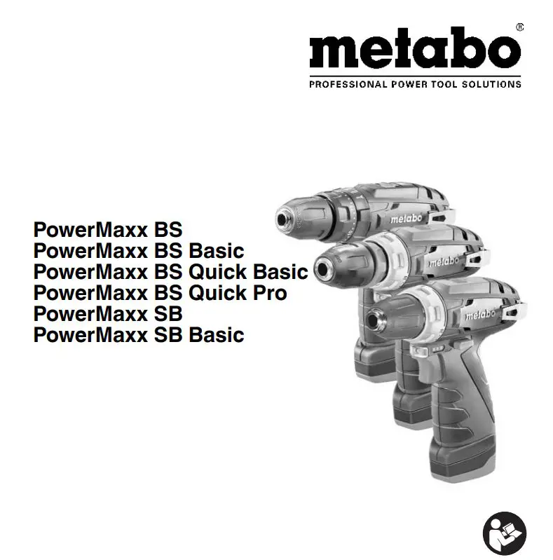 metabo PowerMaxx SB Basic Cordless Hammer Drill Instruction Manual