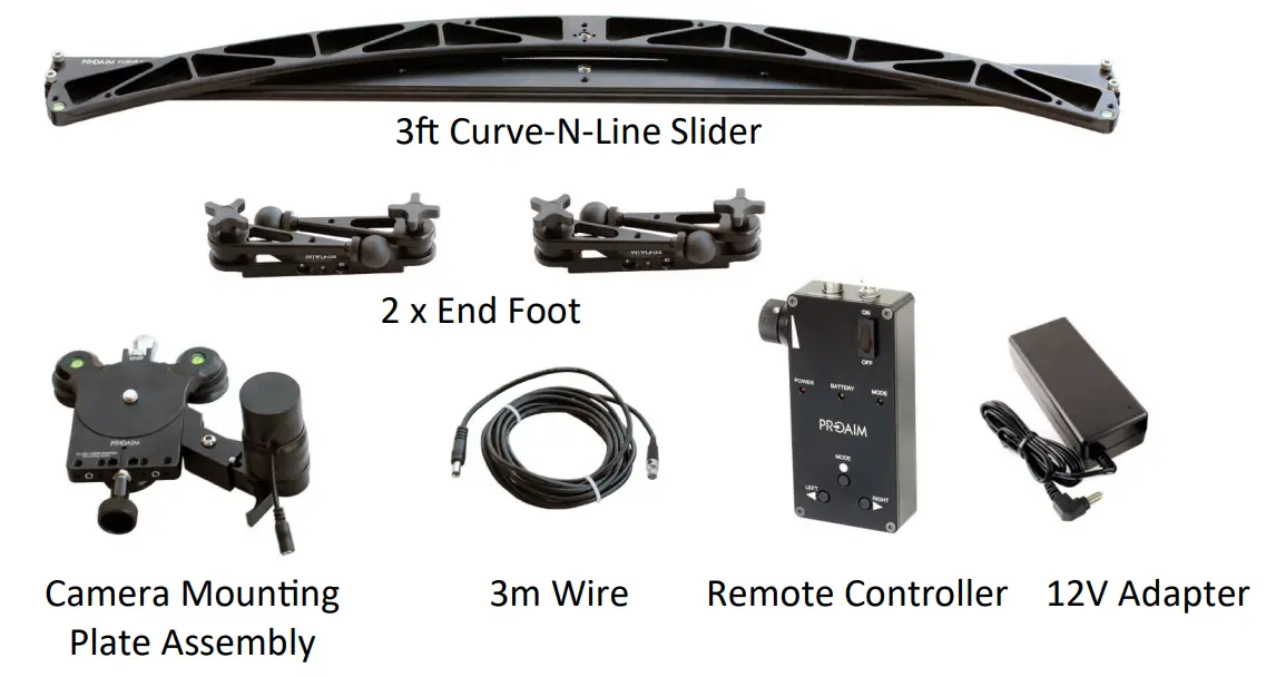 PROAIM P CNL 3MC 3 Feet Curve N Line Video Camera Slider - Box