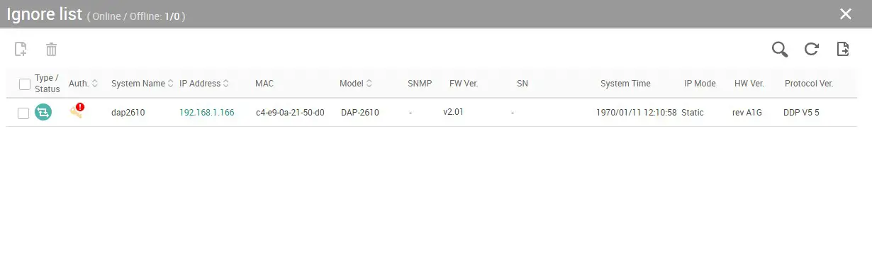D-Link Network Assistant (DNA) -IIgnore List