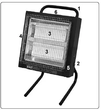 SEALEY CH30 1.4 or 2.8KW Ceramic Heater-3