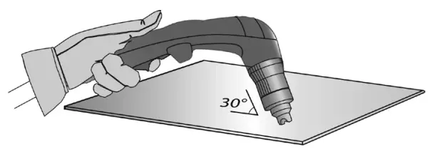 GYS EASYCUT K25 Plasma Cutting Machine - torche at an angle of