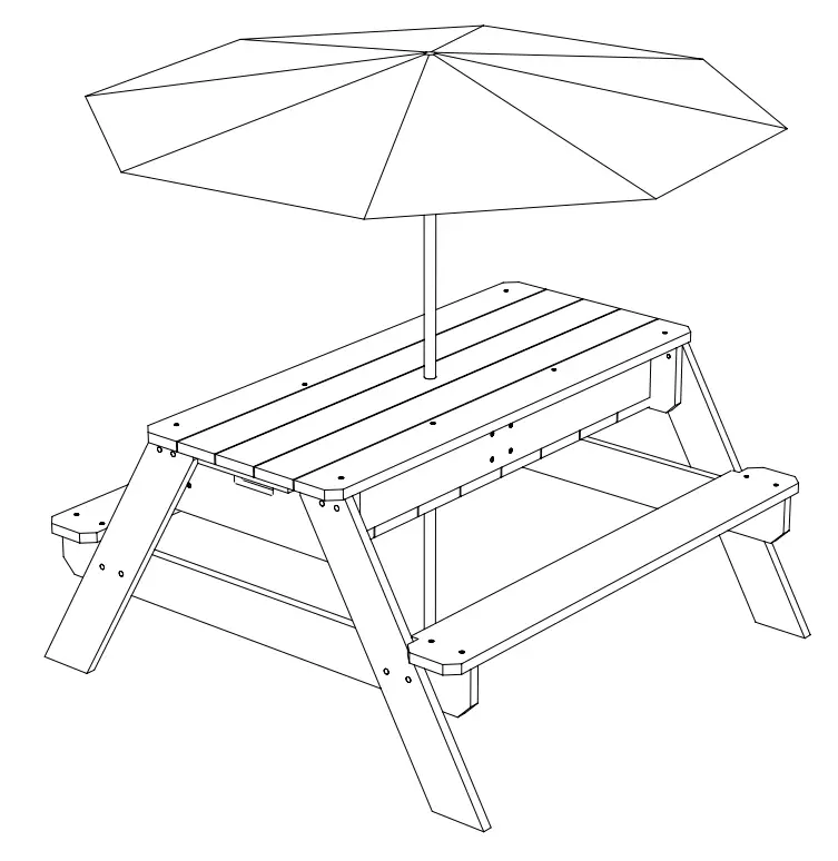 axi A031.004.01 Nick Sand and Water Picnic Table