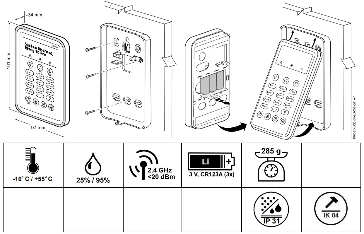 resideo PROSIXLCDKP EU Pro LCD Keypad - fig