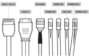 INSTALLING THE FRONT I/O CONNECTORS