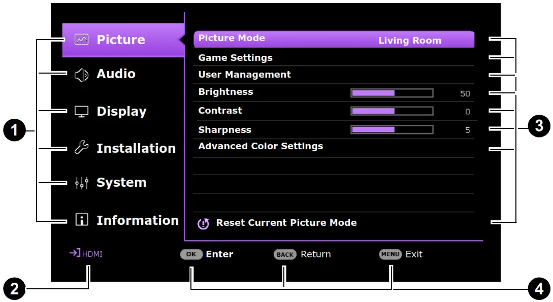 BenQ TH690ST LED Gaming Projector - Figure 44