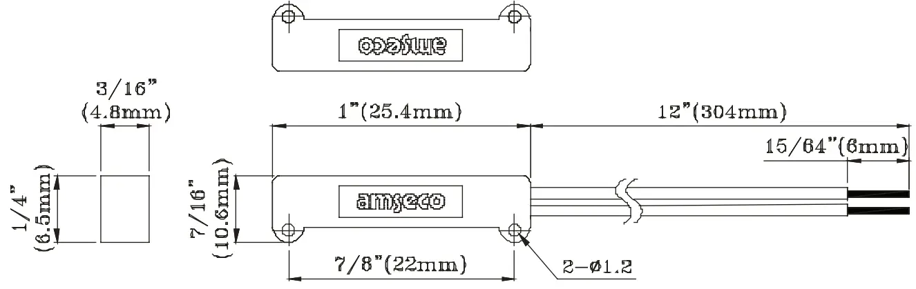 POTTER AMS-9 Micro Mini Surface Mount Contact - diagram