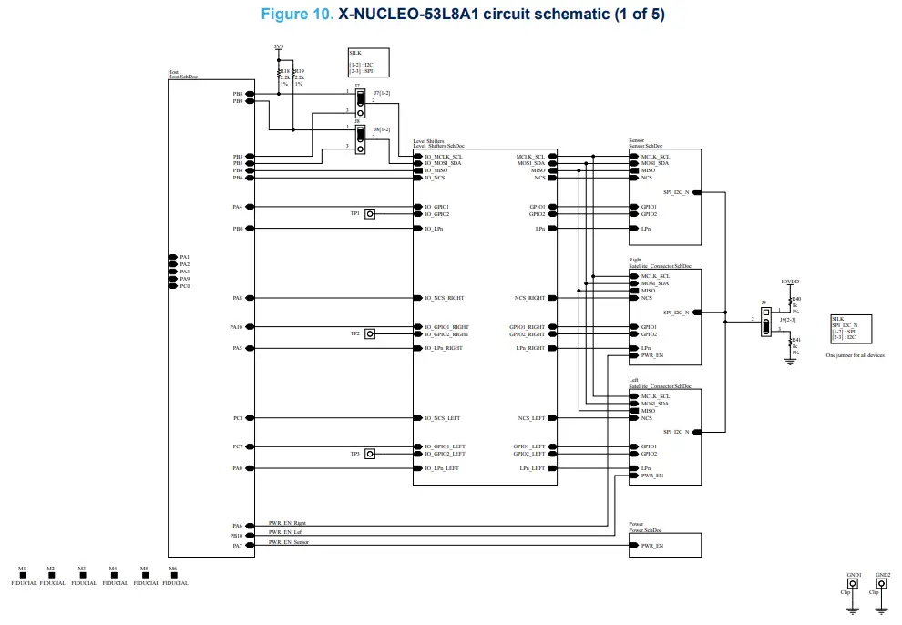 ST X NUCLEO 53L8A1 Expansion Board - circuit schematic