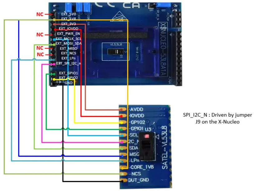 ST X NUCLEO 53L8A1 Expansion Board - with pin 2 and 3 connected