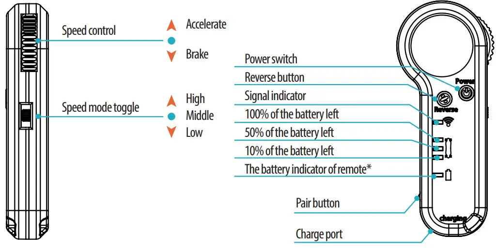 SPOKEY 941207 E Longbay Electric Skateboard - REMOTE CONTROL