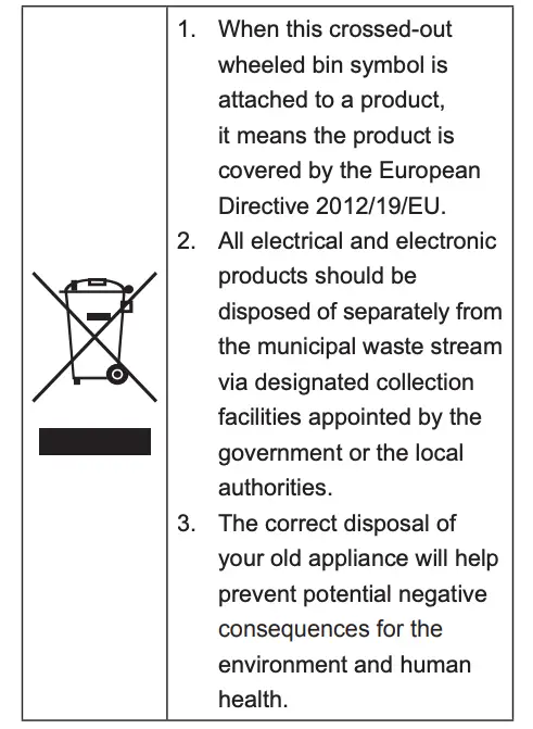 Disposal of Your Old Appliance