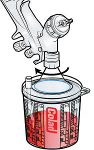 Colad Snap Lid System 700 ml User Guide - Attach the spray gun