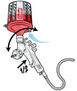 Colad Snap Lid System 700 ml User Guide - Tilt the spray gun forward