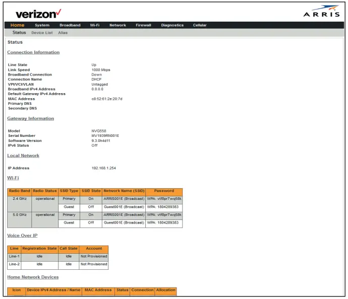 ARRIS NVG558 Gateway-HOME