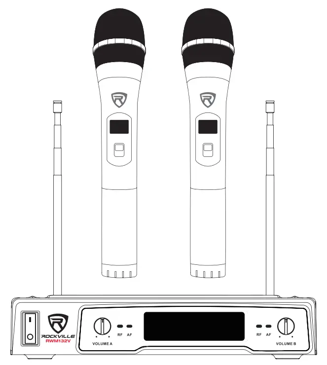ROCKVILLE RWM132V Wireless VHF Microphone System