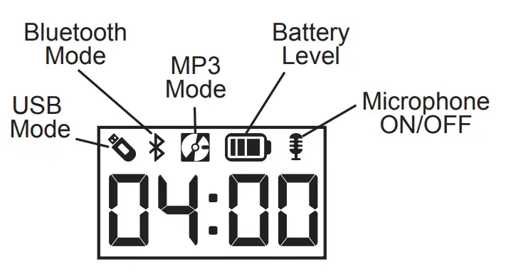 eKids 553 series Bluetooth MP3 Karaoke with 2 Microphones - DISPLAY ICONS1