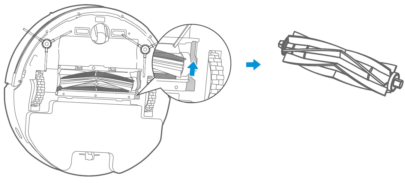 SAMSUNG R05R5050WK Series Powerbot Essential with 2-In-1 Vacuum Cleaning & Mopping Cleaning of Brushroll Assembly 1