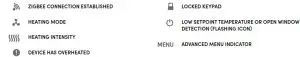 Allia Smart Thermostat ASAT402ZB-MEANING OF THE ICONS