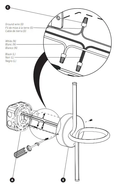 artika SCO SWC Swirl Mini 1 Light Chrome LED Wall Scone- CONNECTING THE WIRES