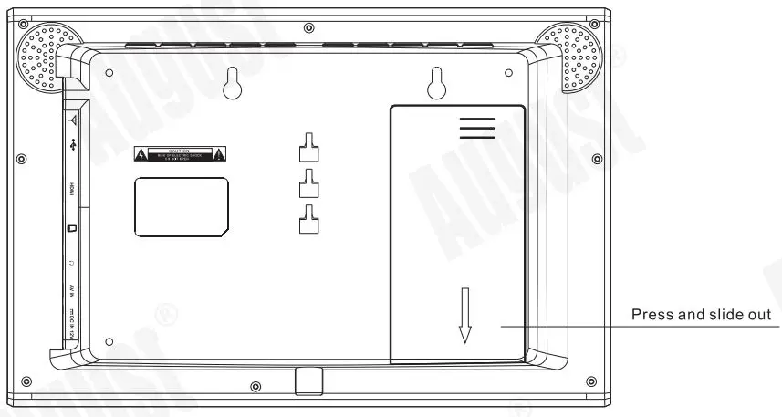 August DA100D 10.1 Inch HD Digital Analogue TV and Multimedia Player User Manual - Battery Compartment
