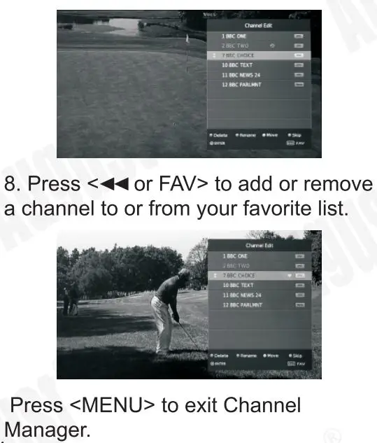 August DA100D 10.1 Inch HD Digital Analogue TV and Multimedia Player User Manual - DTV Channel Manager