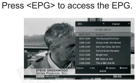 August DA100D 10.1 Inch HD Digital Analogue TV and Multimedia Player User Manual - EPG