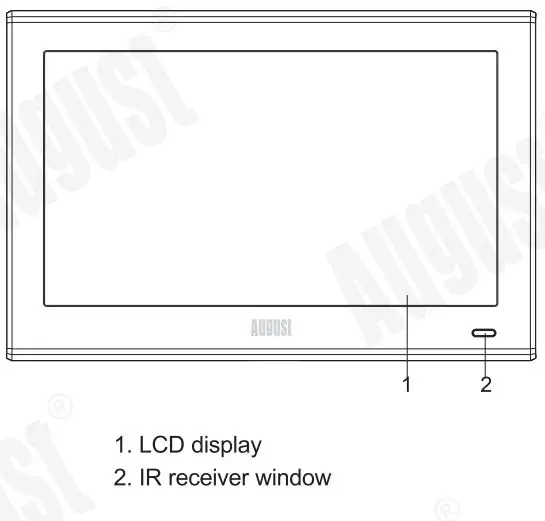 August DA100D 10.1 Inch HD Digital Analogue TV and Multimedia Player User Manual - Front