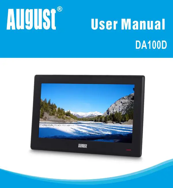 August DA100D 10.1 Inch HD Digital Analogue TV and Multimedia Player User Manual