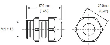 BANNER RP-LS42F-75LE Rope Pull Emergency Stop Switches- Dimensions