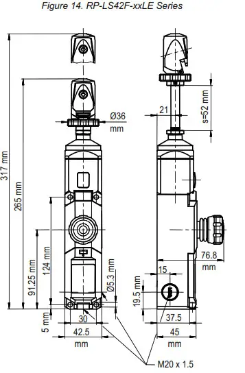BANNER RP-LS42F-75LE Rope Pull Emergency Stop Switches- Figure 14