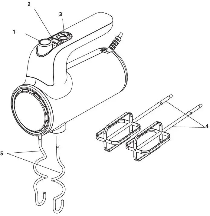 Starfrit 0242260040000 5-Speed Hand Mixer fig-1