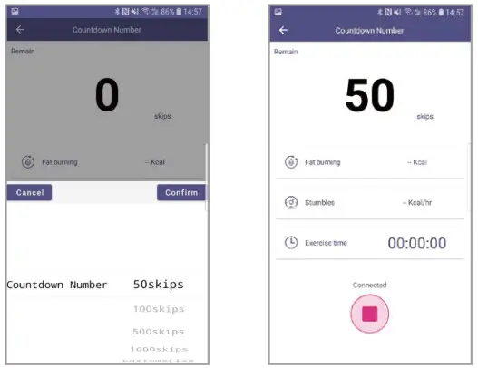 Guangdong Welland Technology RS2150B Smart Skipping Rope- Numbers countdown