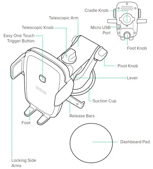 iOttie HLCRIO134 Easy One Touch 4 Wireless Charging - Glance