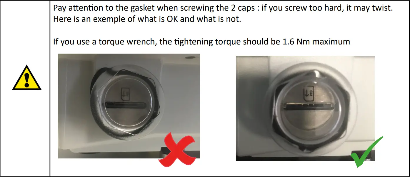 kerlink GWKLK1700 Wirnet iStation LoRaWAN User Guide - Assembly instructions for sealing the connectors