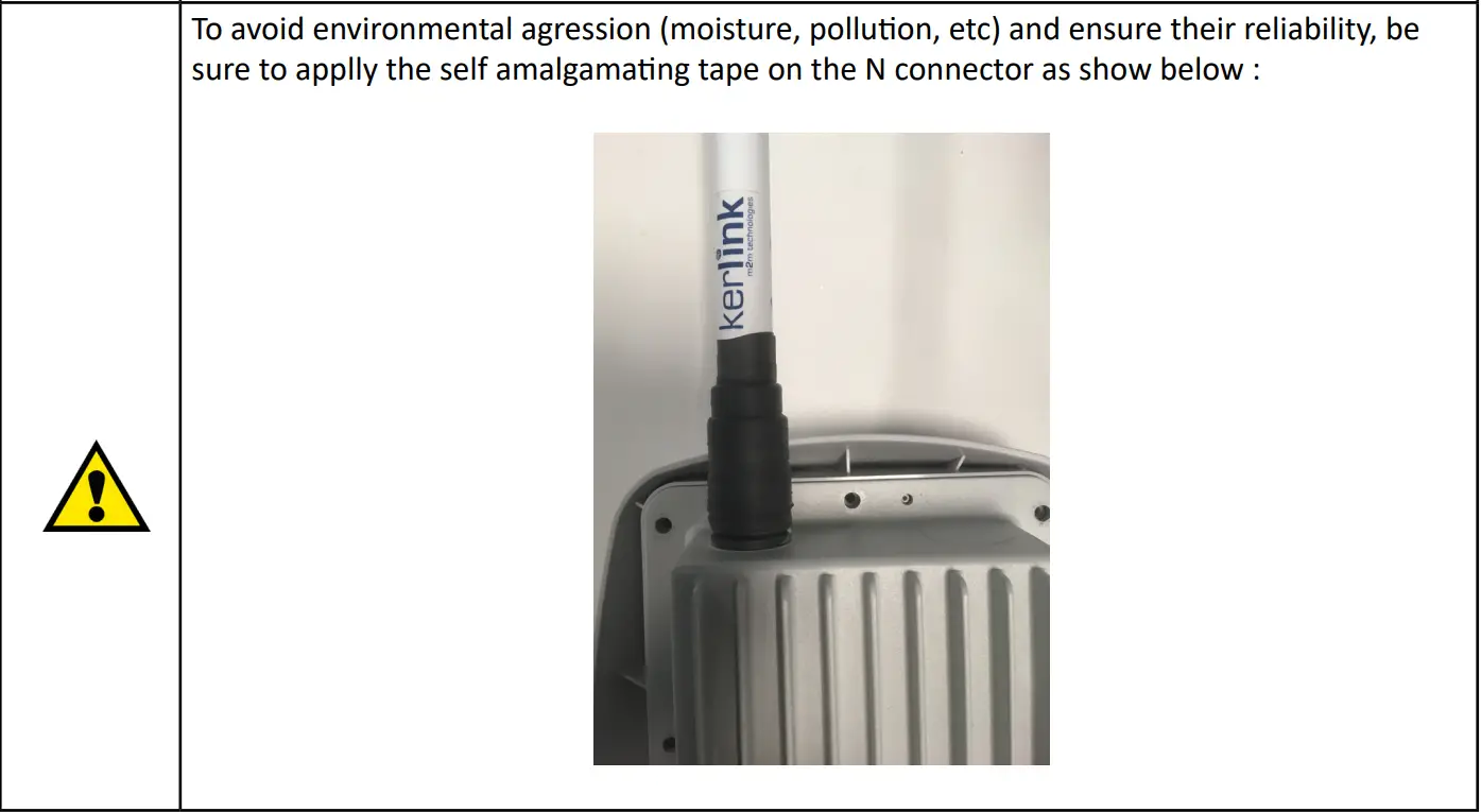 kerlink GWKLK1700 Wirnet iStation LoRaWAN User Guide - Assembly instructions for sealing the connectors