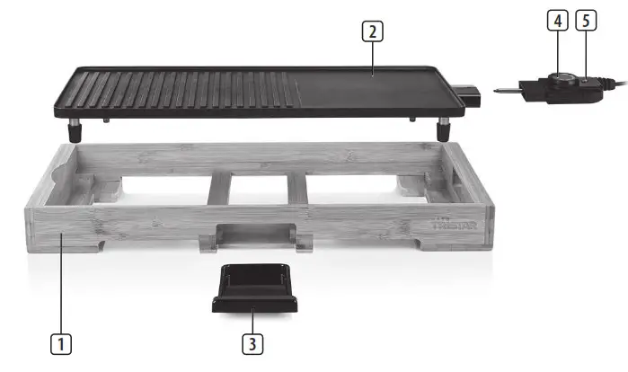 TRISTAR BP 2641 Bamboo Grill XL Trister - PARTS DESCRIPTIO