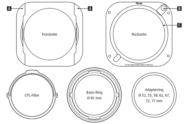 Rollei 26541 F.X Pro Filterhalter Mark III 100mm - Bestandteile