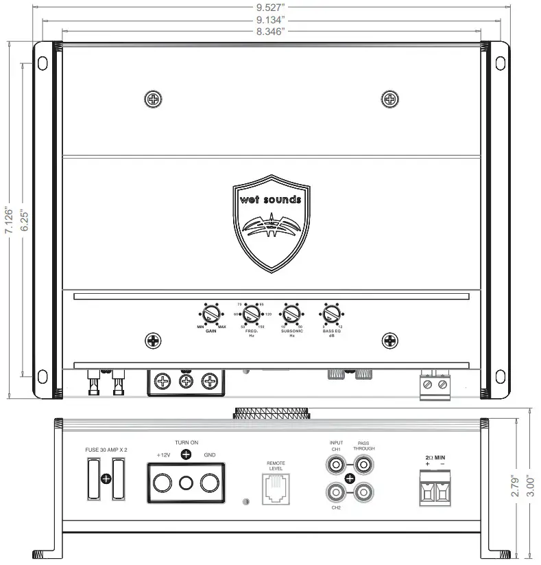 wet sounds HTX 6 100W x 6 Marine Amplifier - Fig 15