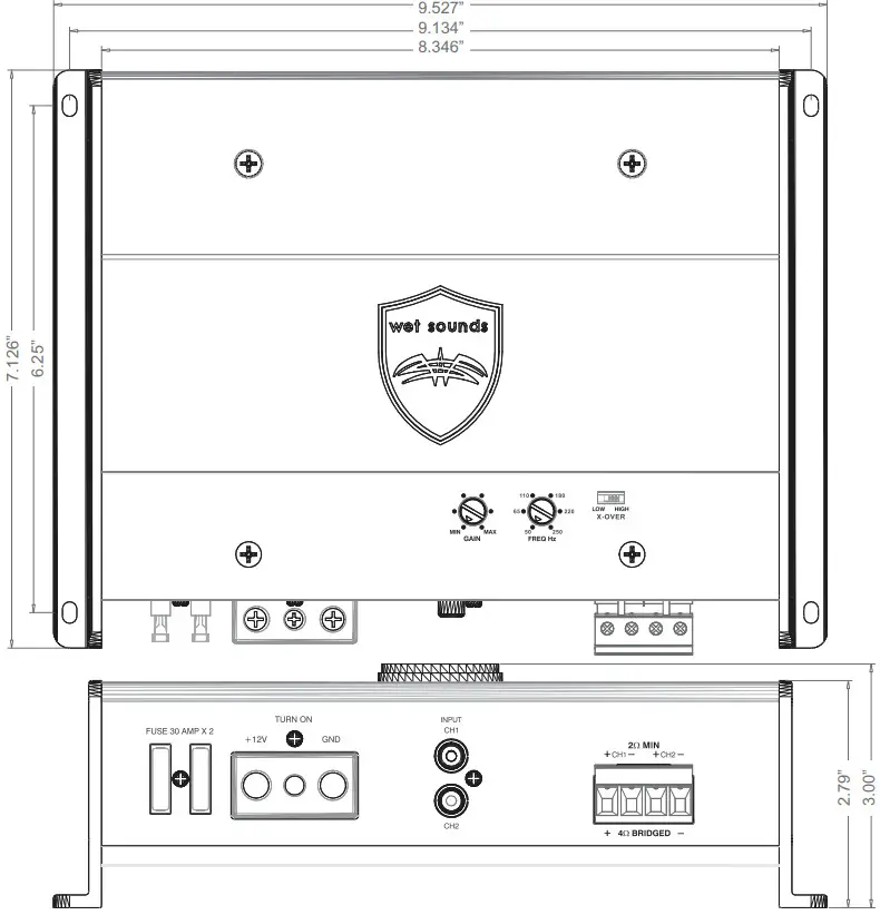wet sounds HTX 6 100W x 6 Marine Amplifier - Fig 16