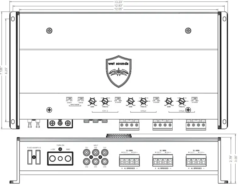 wet sounds HTX 6 100W x 6 Marine Amplifier - Fig 18