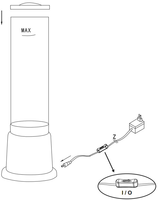 Paul Neuhaus 995706 RGB LED Foot Table Lamp Water Column Color Changing Light -