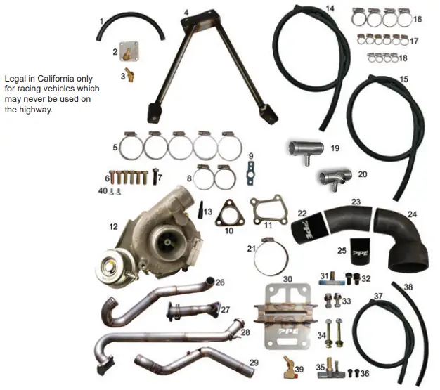PPE GT1241 Turbo Install Kit Polaris Ranger Diesel-FIG2