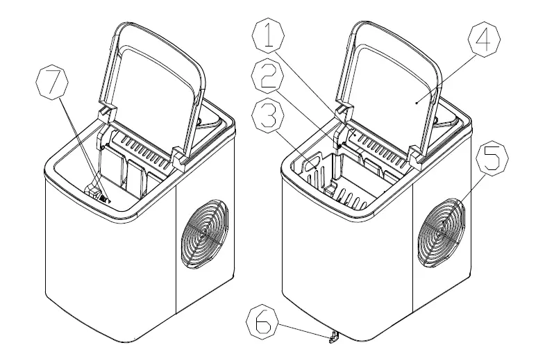 FOOING ICE108 Ice Maker Counter Top fig 1