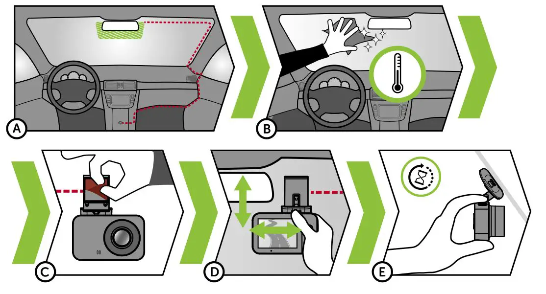 True Cam M9 GPS 2.5K dashcam and magnetic design - PLACEMENT ON GLASS