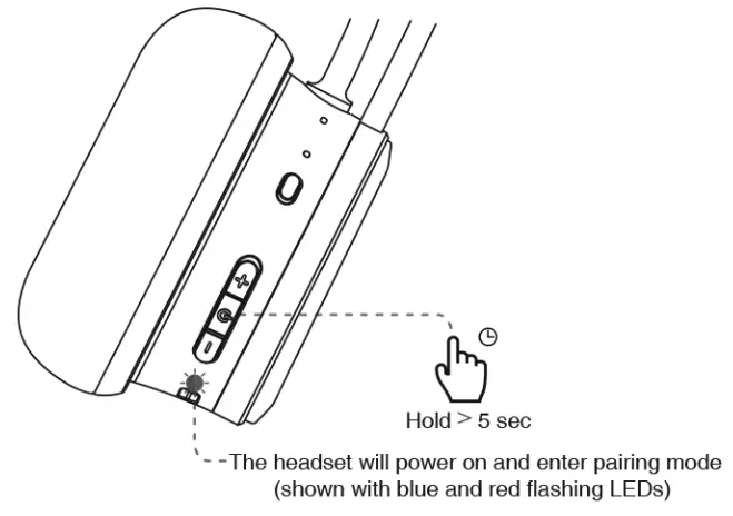 KOSS CS340BT QZ Wireless Communication Headset - Pairing